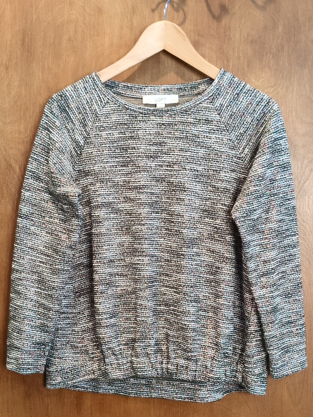 LOFT Multicolor Textured Crewneck Sweater Size SP